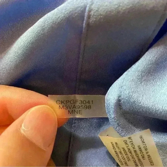 Calvin Klein Women's Royal Blue Roll Up 3/4 Sleeves Button Down Blouse Shirt XS - Picture 10 of 16